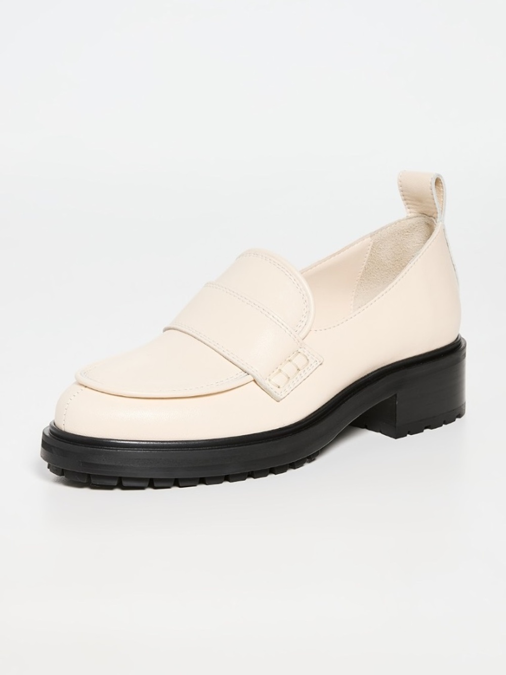 AEYDE Ruth Leather Loafers in Creamy Size 38 (8)